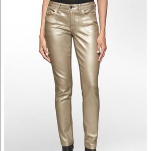 Calvin Klein Gold Painted Skinny Jeans 27”